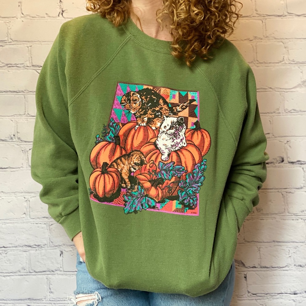 Vintage Kittens n Pumpkins Sweatshirt!